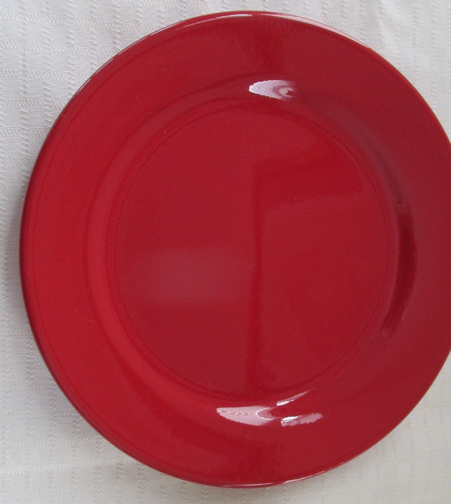 5 NEW Waechtersbach GERMANY FUN FACTORY Solid Red Dinner Plates 11"