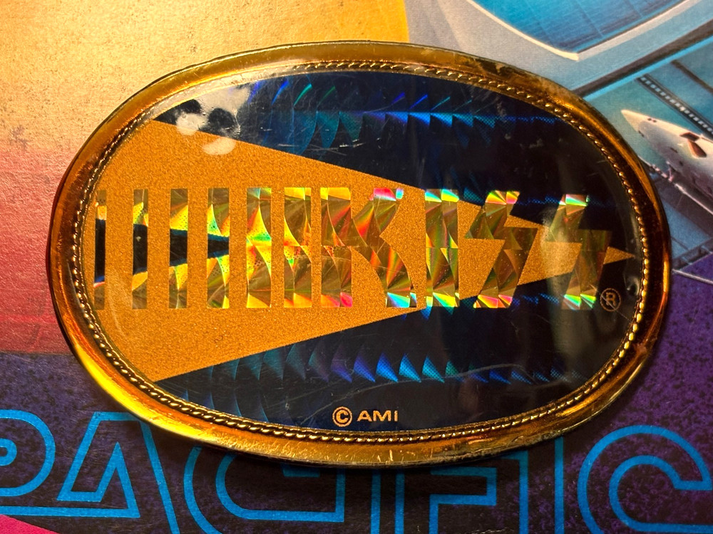KISS BLUE ARROW PRISM VINTAGE 1978 PACIFICA BELT BUCKLE ACE PETER GENE PAUL