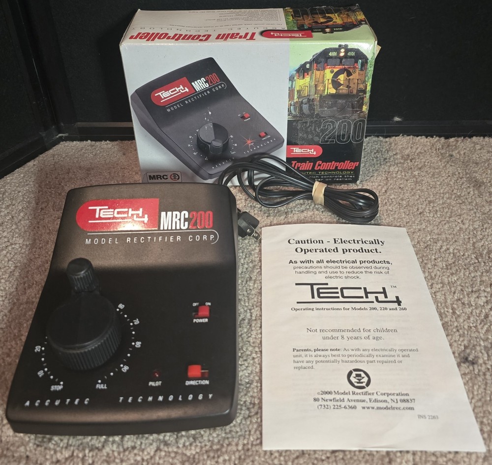 TECH 4 MRC 200 Model Train Controller Accutec Technology Complete Box Used Once