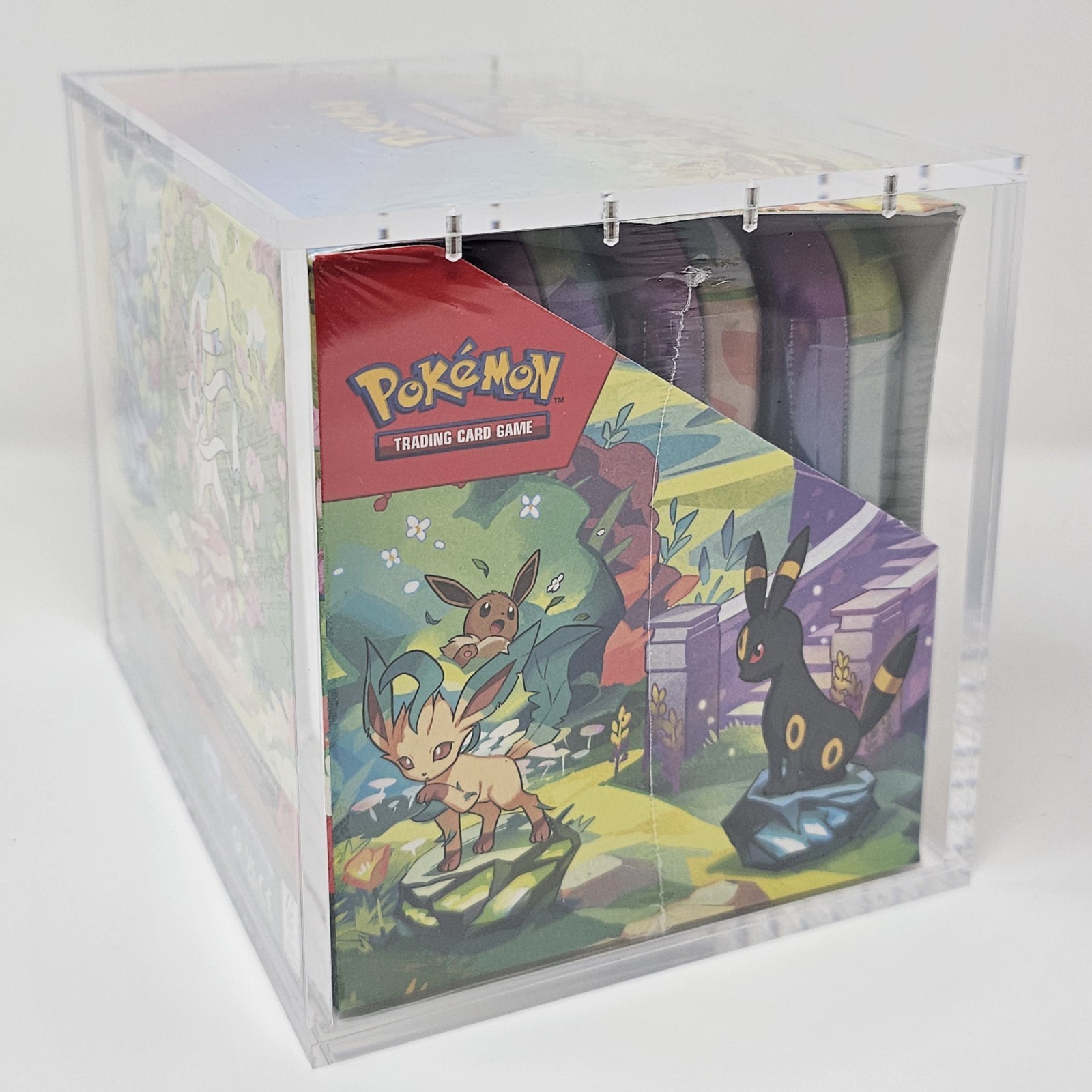 Pokemon Prismatic Evolutions Mini Tin Display Acrylic Case With Magnetic Lid