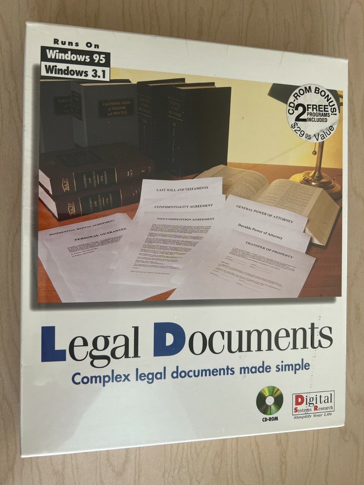 Digital System Research DSR Legal Documents Windows 95 3.1 New Software PC