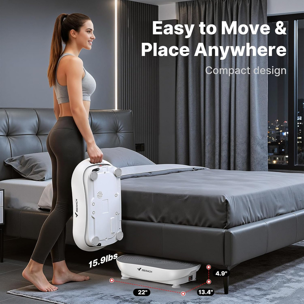 MERACH Vibration Plate Exercise Machine, Vibrating Platform for Lymphatic Draina