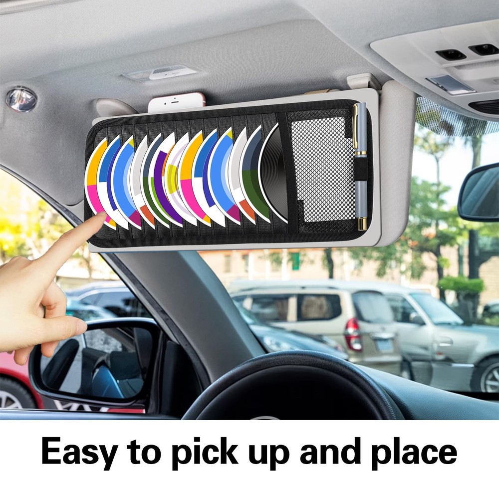 CD Visor Holder for Car, Visor CD Holder Organizer Large Capacity CD Visor Case