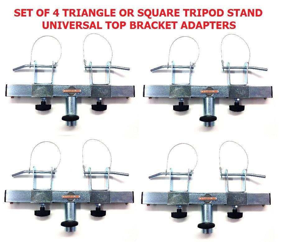 Four (4) Triangle Square Truss Adapter Bracket Tripod Crank Light Stand Bars