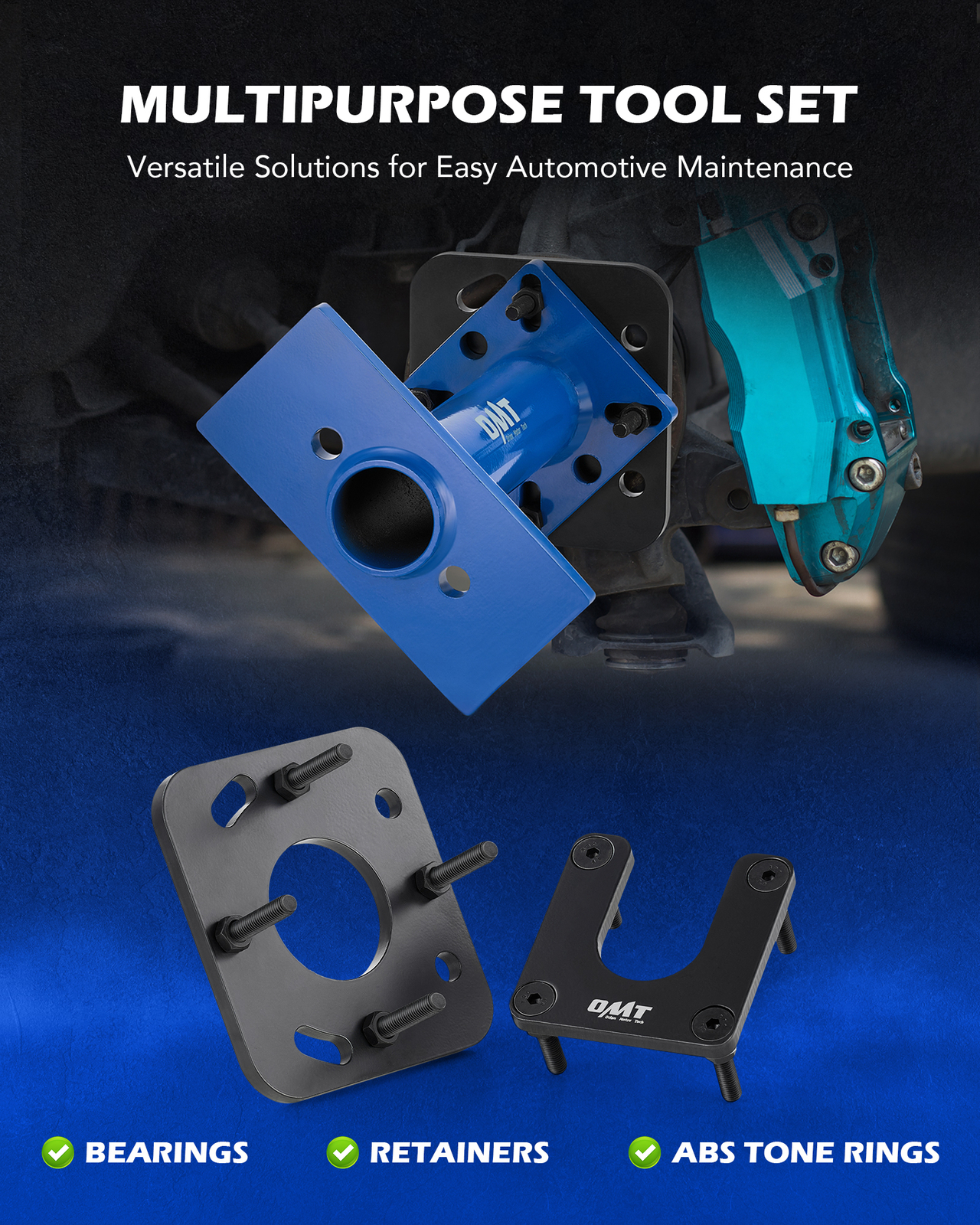 OMT Fit 1995-2020 Toyota w Tone Ring Tool Installer Rear Axle Bearing Puller Set