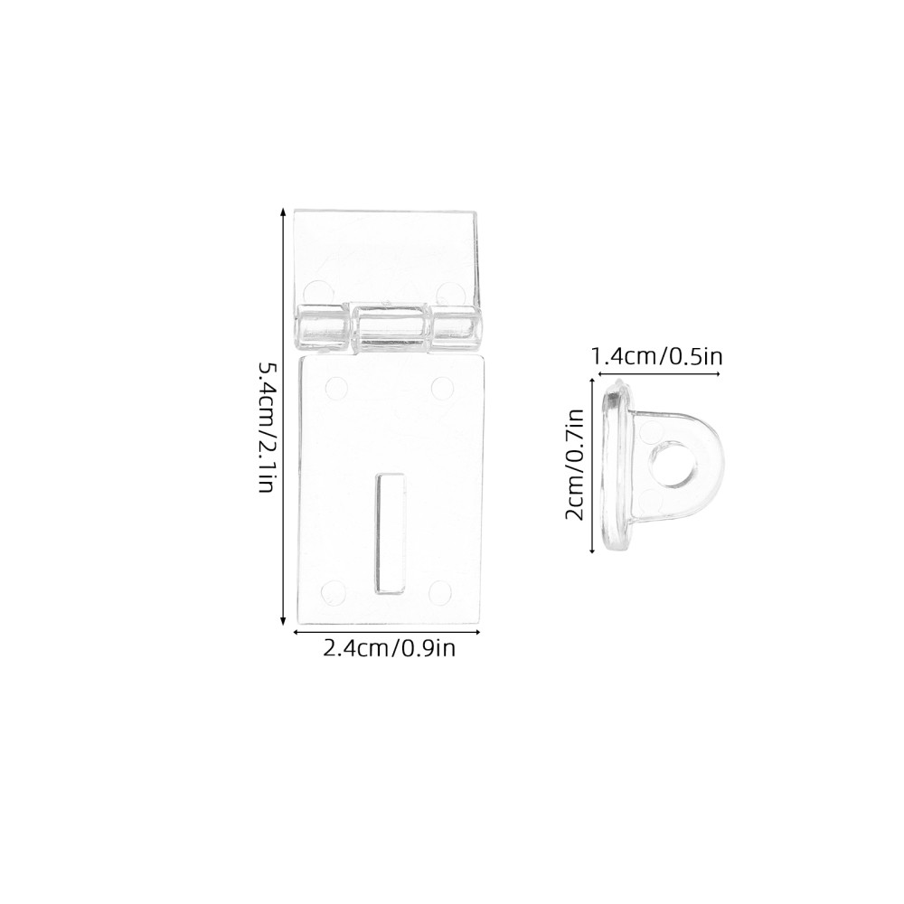 10 Sets Acrylic Clear Hinge Lock for Cabinets and Display Boxes - Transparent