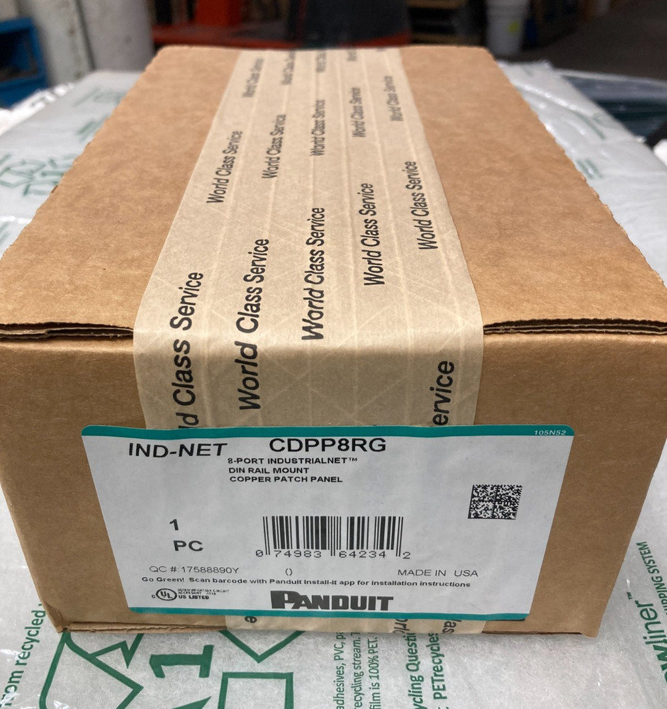 Panduit CDPP8RG DIN Rail Mount Copper Patch Panel 8-Port- New
