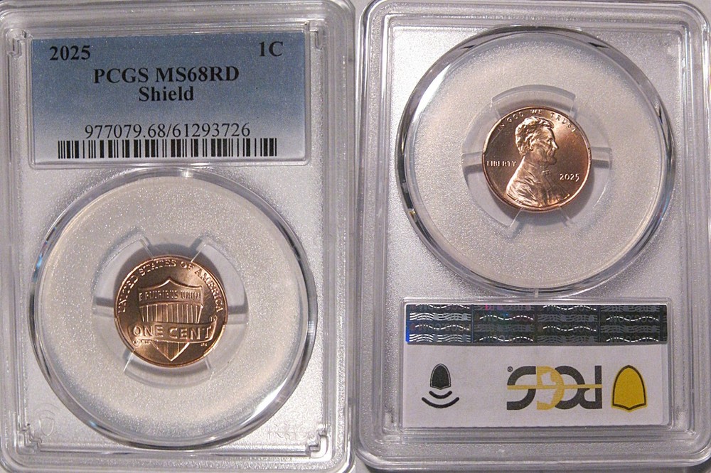 2025 P Lincoln SHIELD 1c Cent PCGS MS68RD