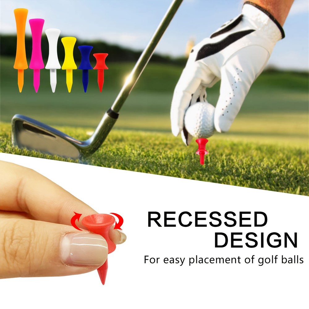 Plastic Golf Castle Tees 150/200 Pack, Bright Colors & Step Down Design