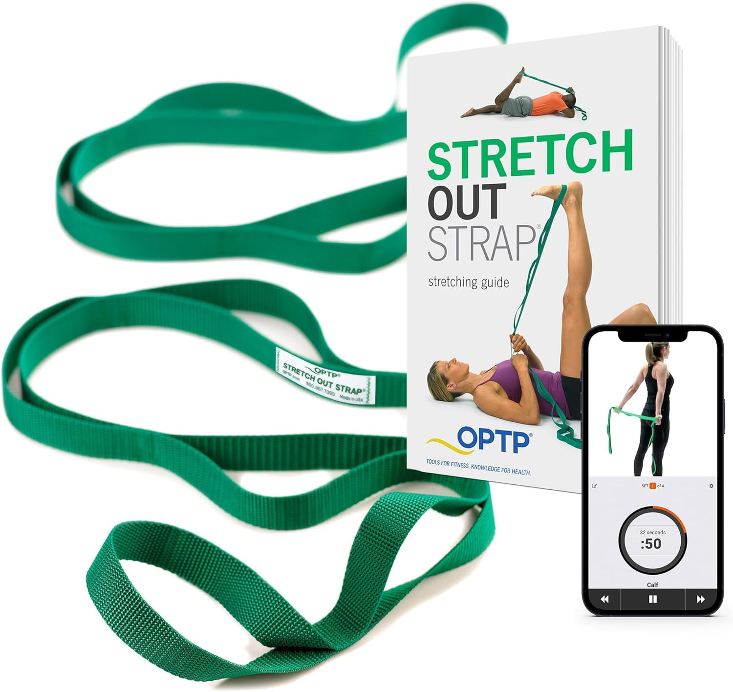 the Original Stretch Out Strap with Exercise Book, for Flexibility and Mobility