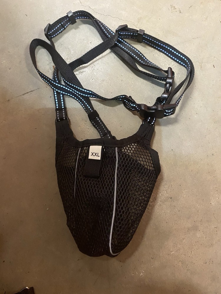 Black Mesh Dog Muzzle Size XXL Adjustable Breathable Anti Biting Training