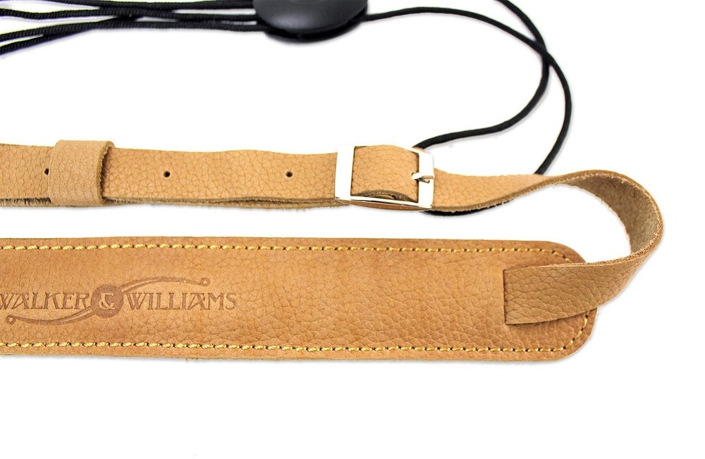Walker & Williams U-74 Soft Tan Leather Adjustable Uke Strap for Soprano Ukes