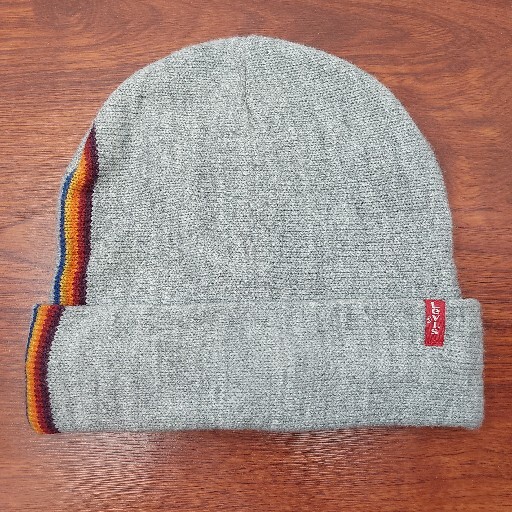 Levis Rainbow Stripe Knit Beanie Hat Cap