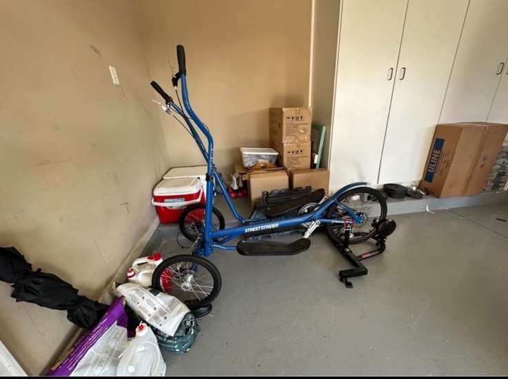 Outdoor Elliptical Bike StreetStrider 3i with Indoor Training Stand