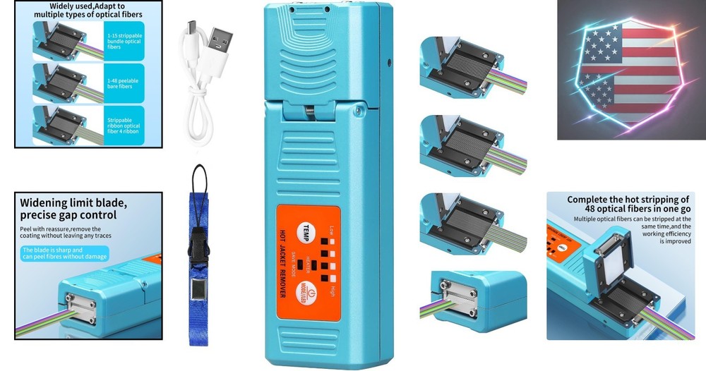 Fiber optical thermal stripper M9 is suitable for 1-48 cores, compatible bare...