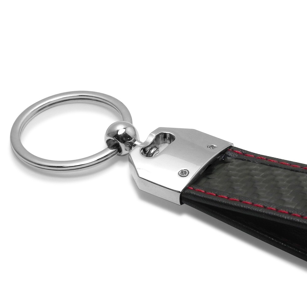 Dodge SRT Hellcat Real Black Carbon Fiber Loop Strap Key Chain