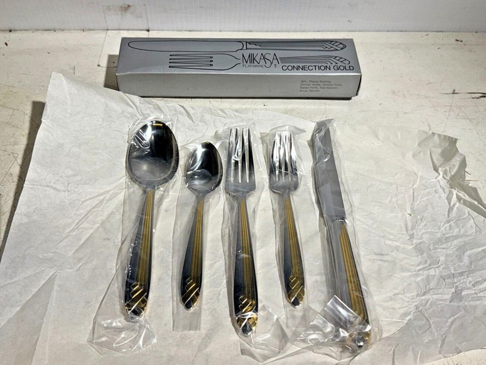 Mikasa Gerald Patrick Connection Gold 5pc Place Setting Flatware Set G3355/599
