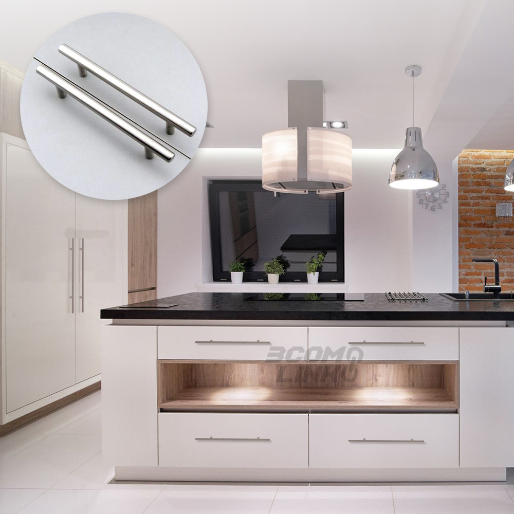 2" - 18" Solid Stainless Steel Kitchen Cabinet Drawer Door Handles T Pull Bars