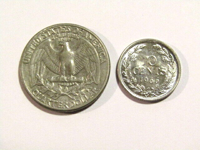 Liberia 1966 10 Cents Bu Coin