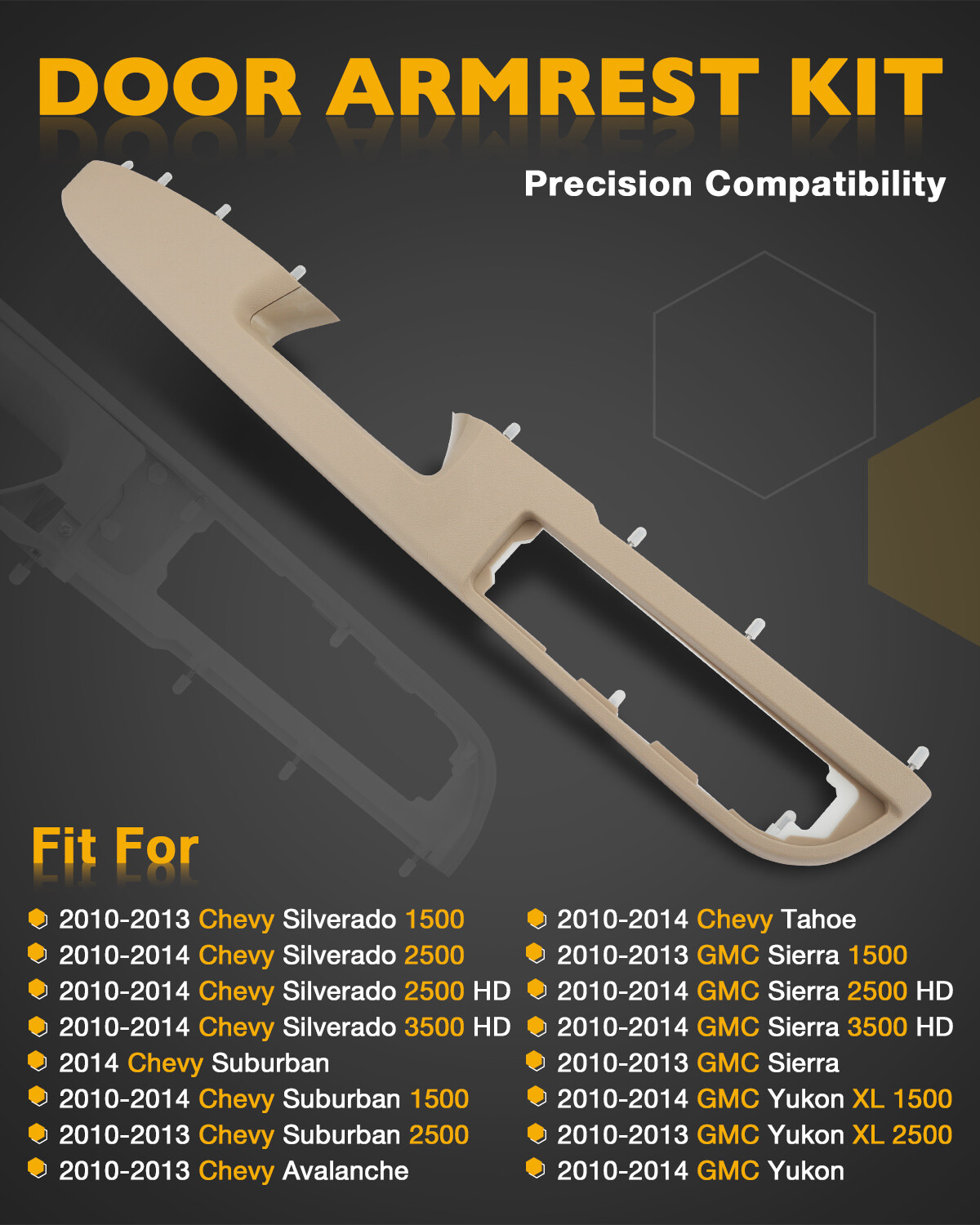 Driver Armrest Repair Set For 10-14 Chevy Silverado GMC Sierra 1500 2500 3500 HD