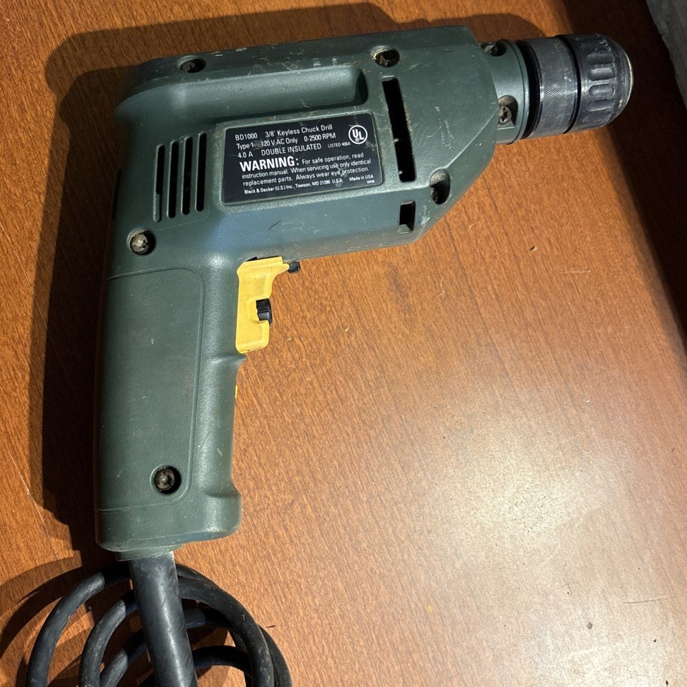 Black And Decker Quantum Pro Keyless Variable Speed 3/8” Corded Drill Vintage