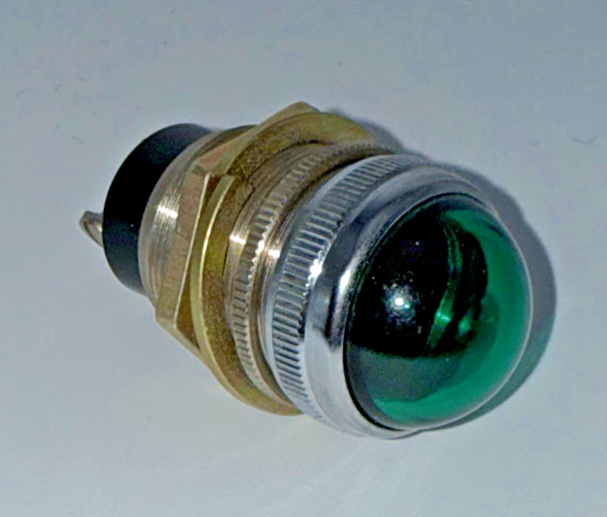 Dialco 75W 125V Indicator Pilot Light ~ Green Dome ~ No Bulb