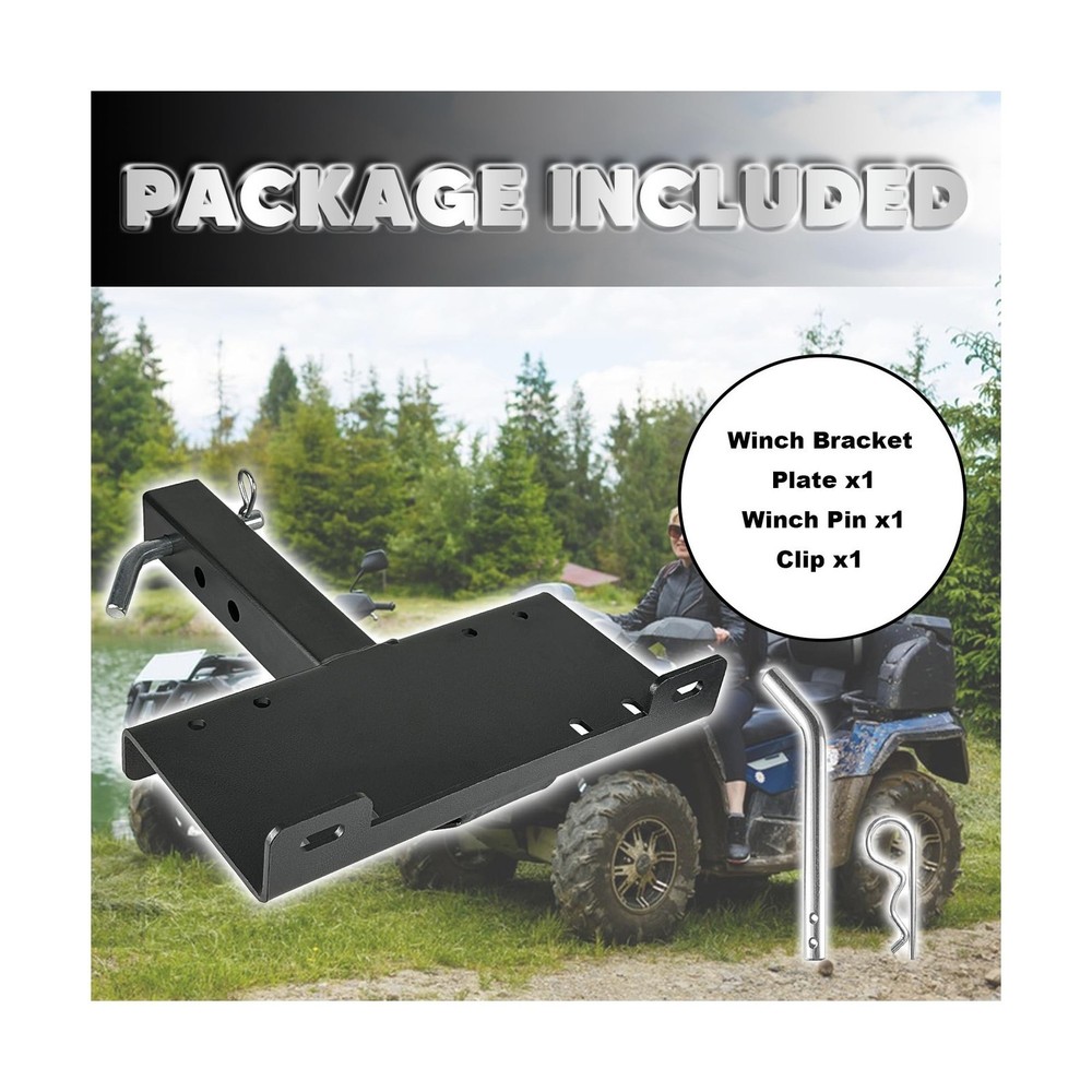 Winch Hitch Mount Plate, Universal 2" Receiver Bracket