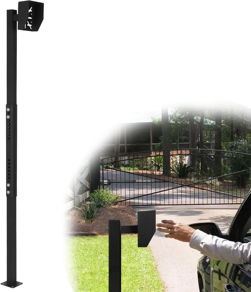 Universal Keypad Mounting Post with Waterproof Cover, Height Adjustable from 37“