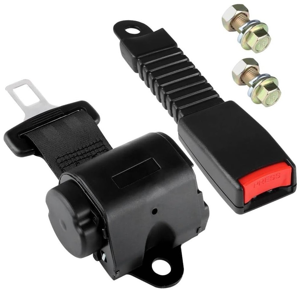 Retractable 61" DOT Seatbelts,Universal 2 Point Adjustable 1 Set