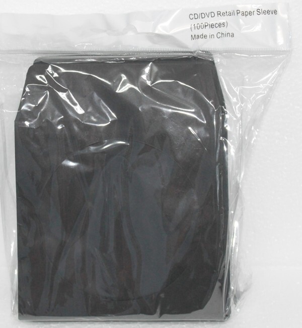 100 Black Color CD DVD Paper Sleeve Envelopes