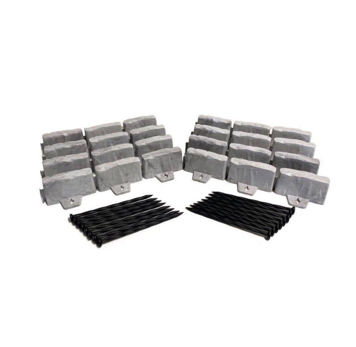 Vigoro 10ft Gray No-Dig Faux Stone Edging Kit – Decorative Garden Border