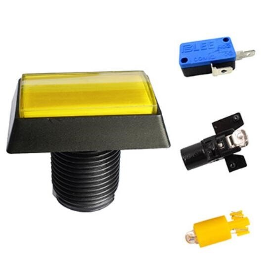 1/2/3/4/5* Arcade Square Rectangle Push Buttons Illumilated LED w/ Microswitch