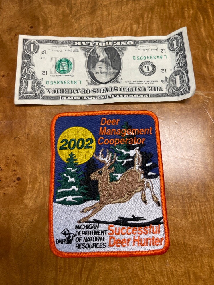 2002 Successful Deer Hunter DNR Michigan Patch 4 1/2" Management Cooperator
