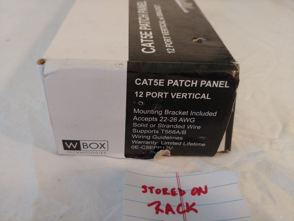 WBox 0e-c5epp12v Cat 5e Patch Panel 12 Port Vertical Mount