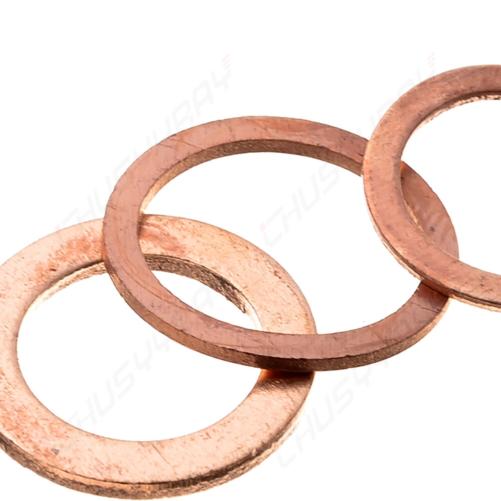 200Pcs/Kit Solid Copper Crush Washers Gasket Set Flat O-Ring Seal Assortment