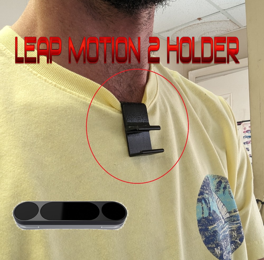 Shirt Clip for Leap Motion 2 Controller HDM Camera Mount 3D Printed