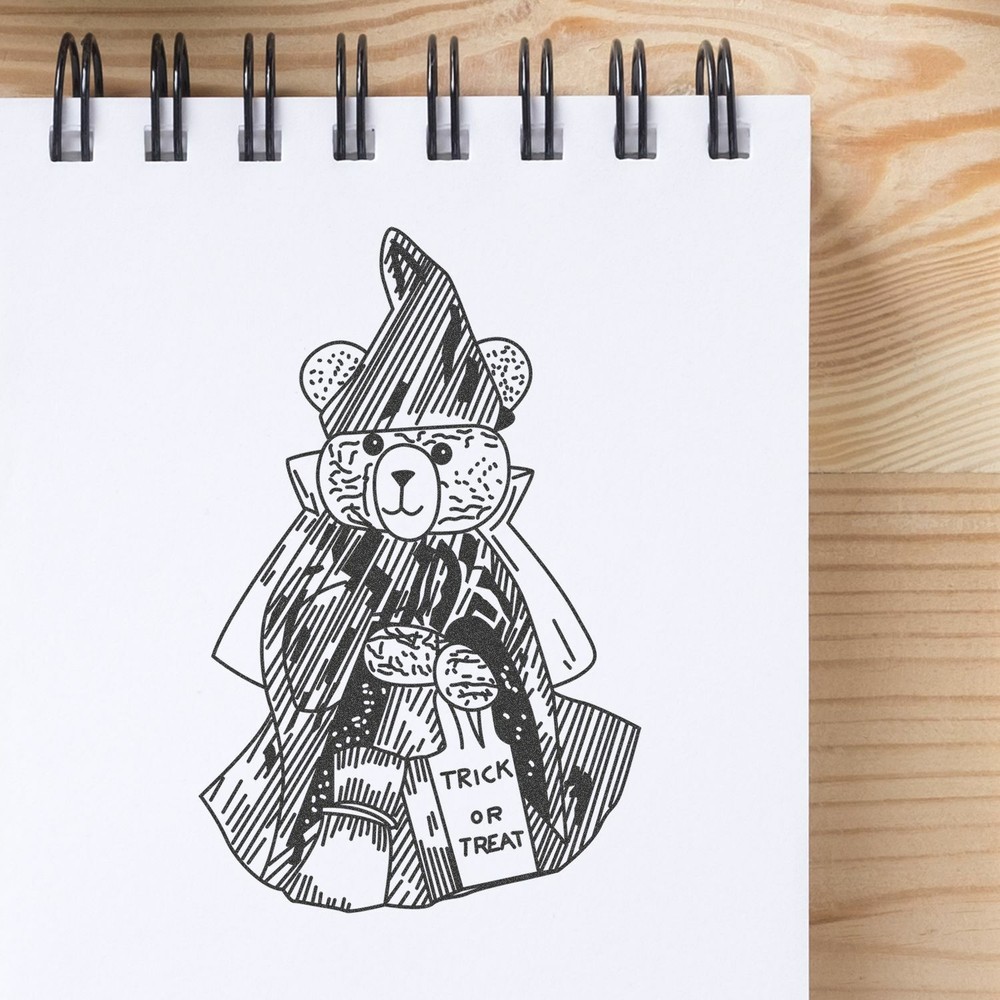 Bear Witch Art Rubber Stamp