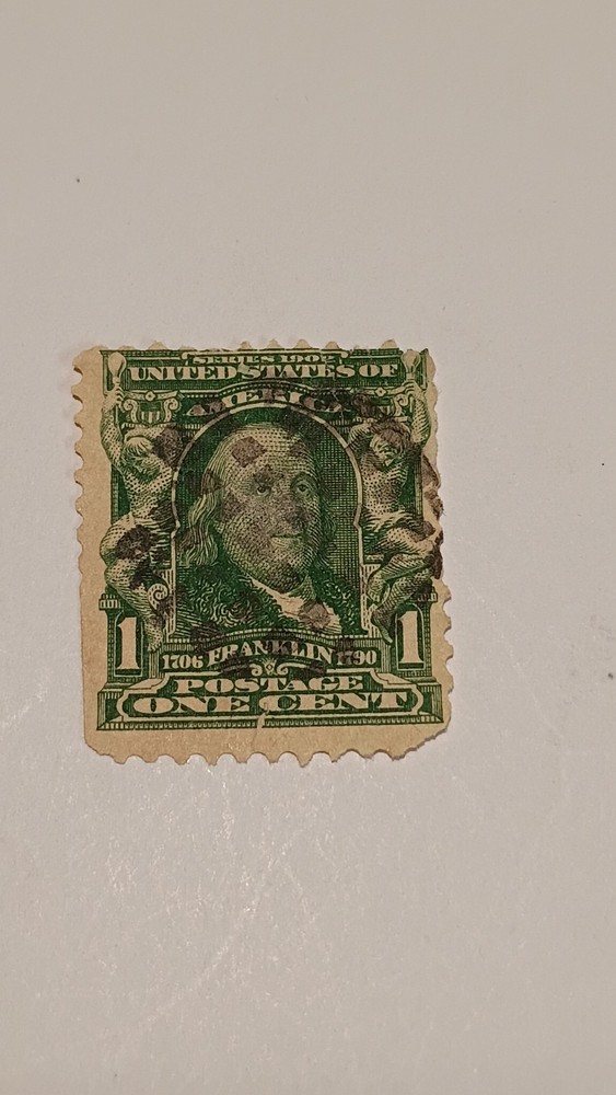 Benjamin Franklin Scott#300 1 Cent Green Rare