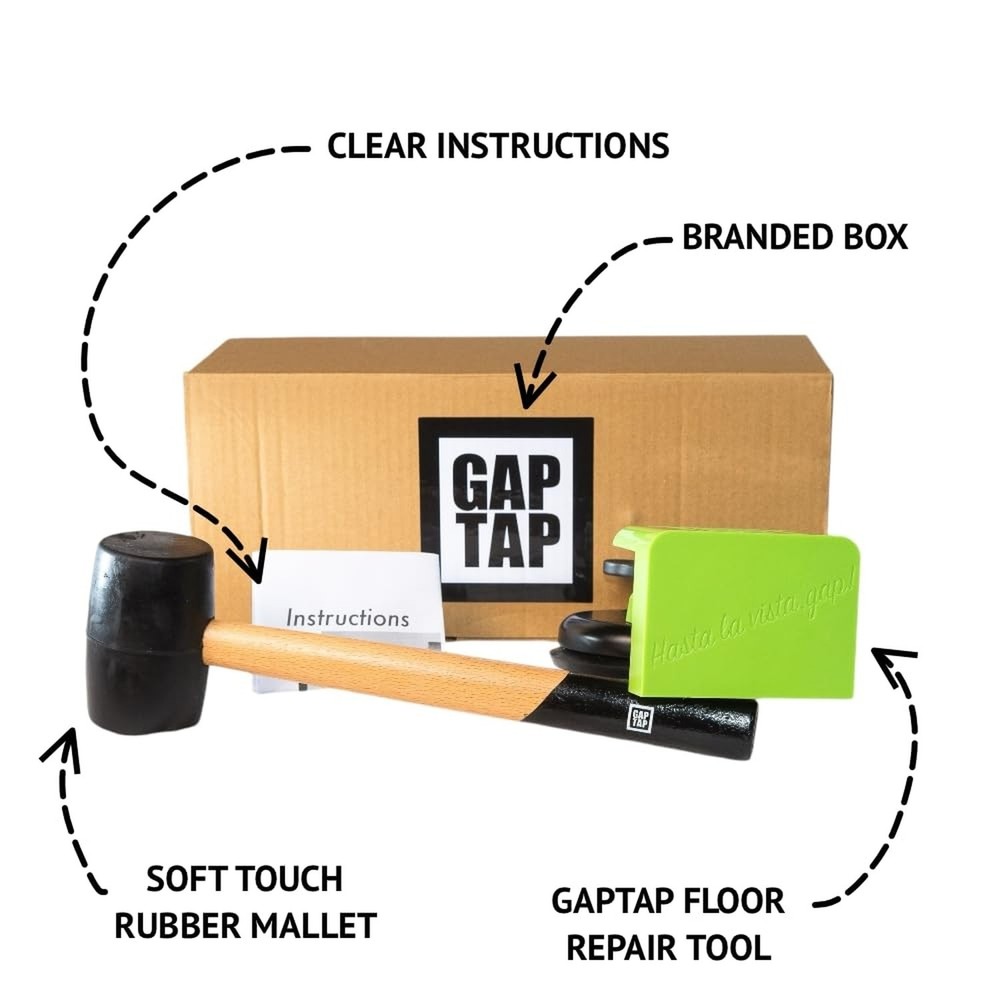 Heavy-Duty Floor Gap Fixing Tool - Enhanced Suction Cup & Non-Scratch Mallet ...