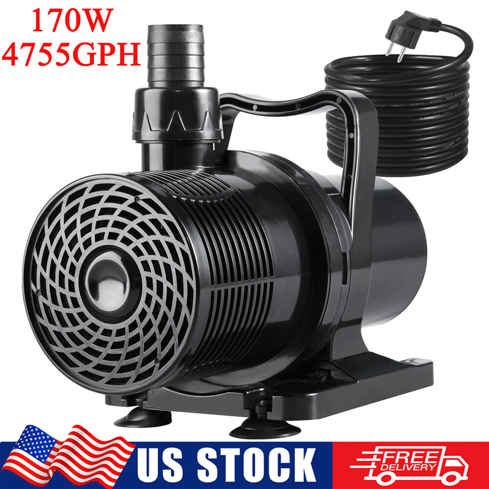 4755GPH Submersible Water Pump 170W Pond Pump with 33FT Lift Height for Aquarium