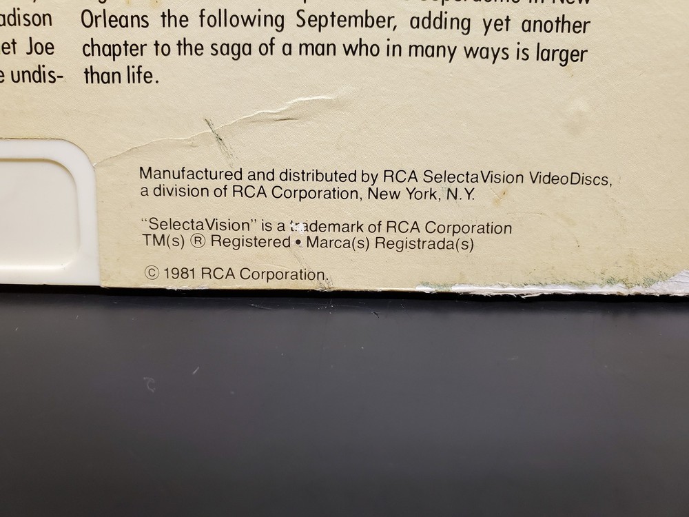 Vtg RCA SelectaVision VideoDiscs Capacitance Muhammad Ali's Greatest Fights Disc