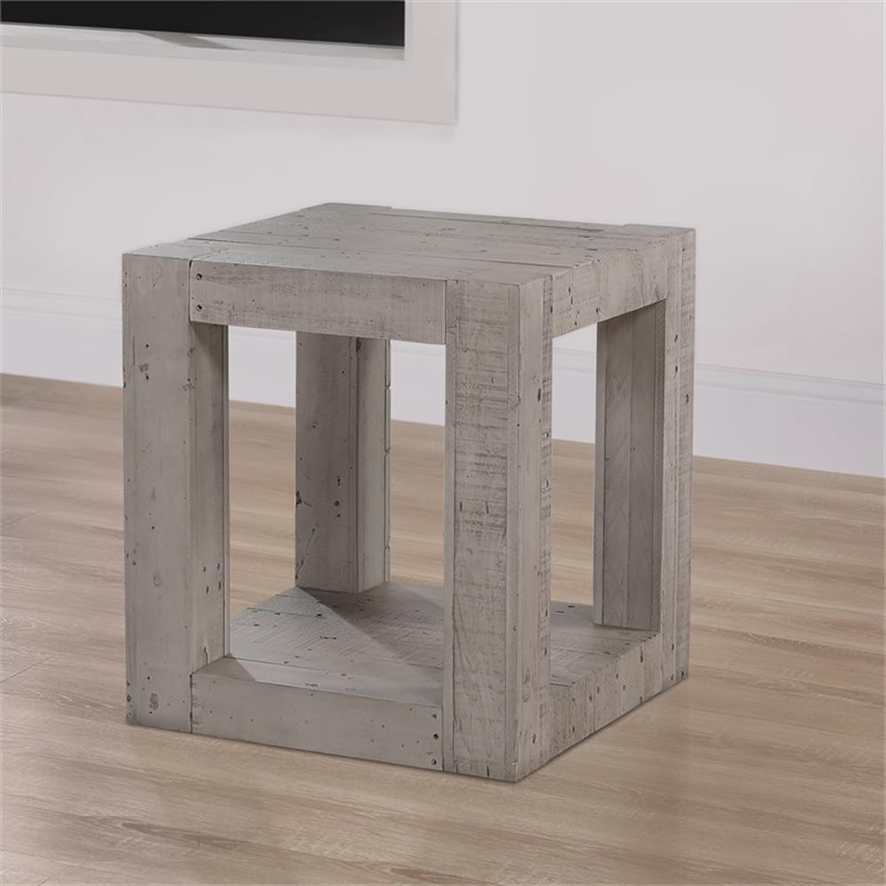 Bowery Hill Contemporary 22" Width Rectangular Pinedale End Table Grey