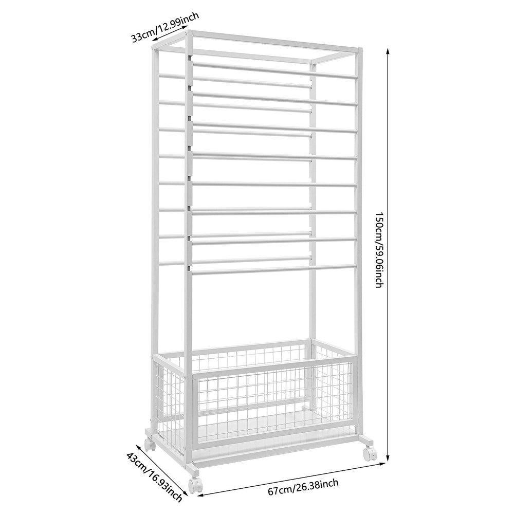 16-Layer Organizer Rack, Storage Shelf, Floor Standing Ribbon Display Rack US!