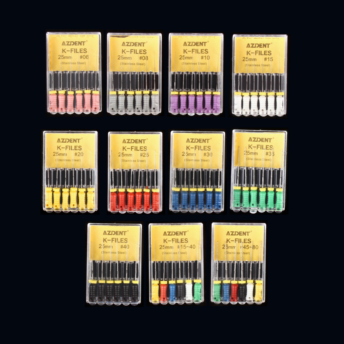 1 Box Dental K-File Root Canal Hand Use 25mm /21mm Endodontic Stainless Steel