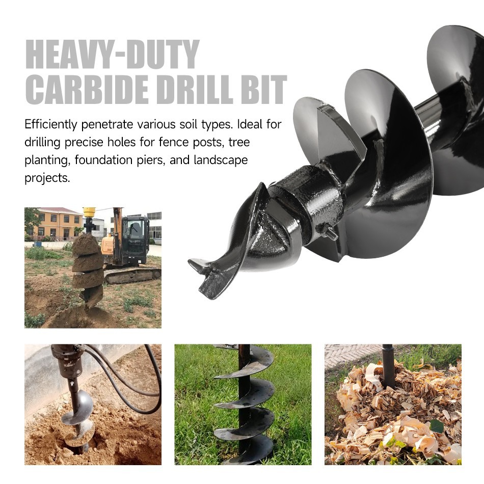 Mini Excavator Attachment 200mm Hydraulic Auger, New, Free Shipping