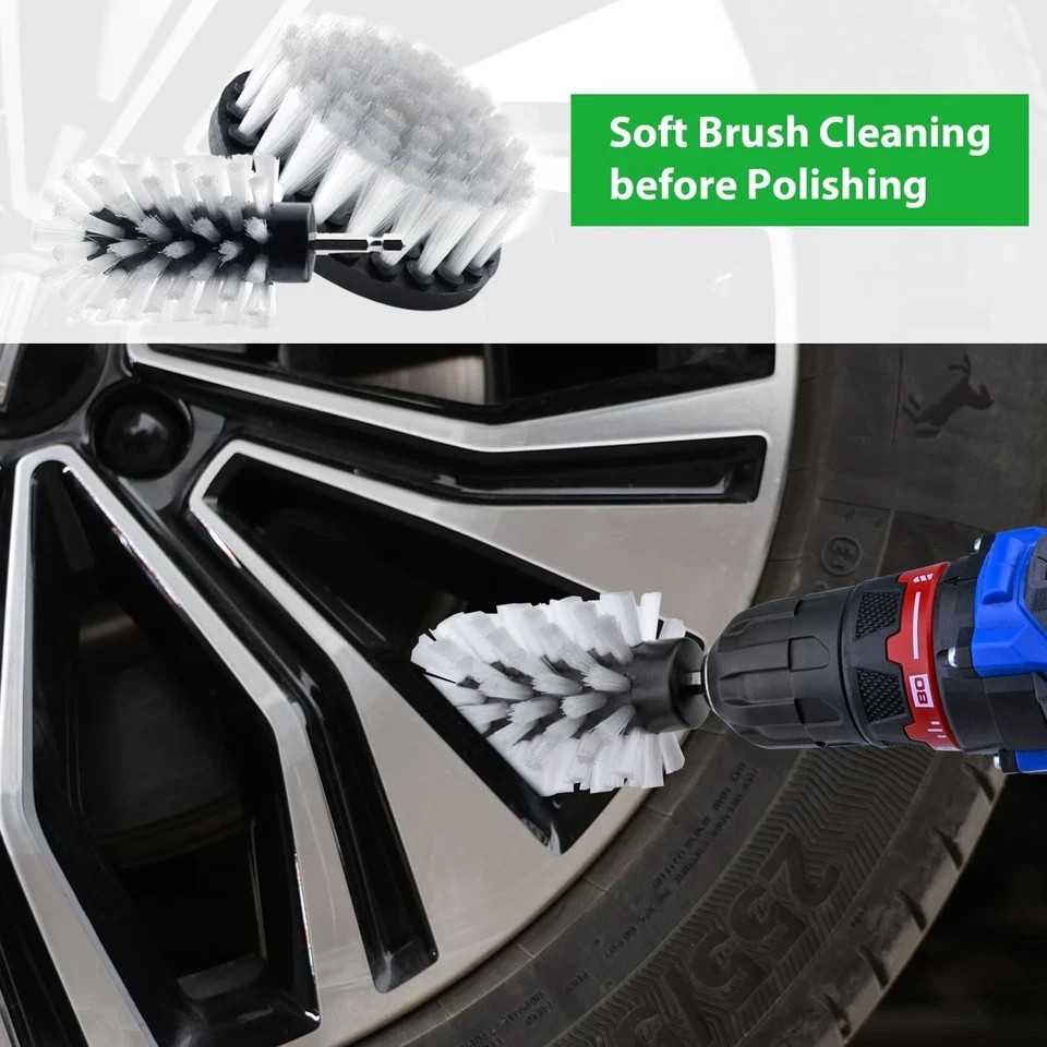 Polish Buffing Wheels Drill,Include Cloth Polish Pads Wheel Buffer Set C-9Pcs