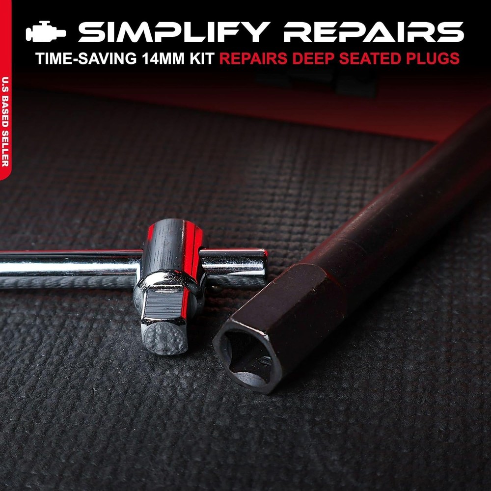 Spark Plug Thread Repair Rethreading Set, 14mm Metric – Rethreading Tool Kit ...