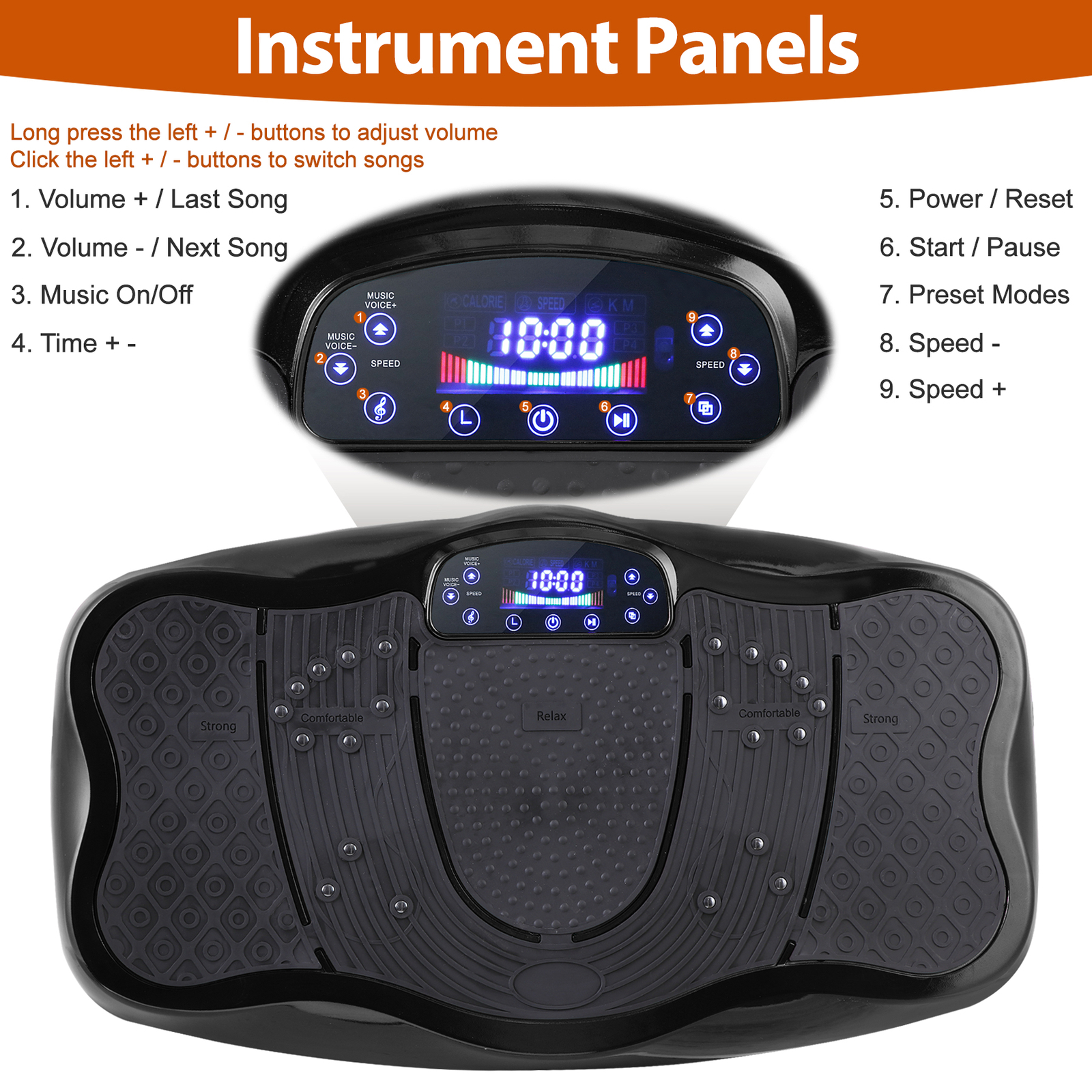 Vibration Platform Lymphatic Drainage Machine for Weight Loss Workout Black