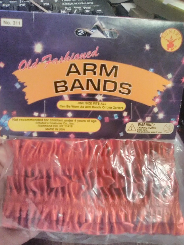 Shop~Garter/ Arm Bands Solid Red Satin Old Fashioned