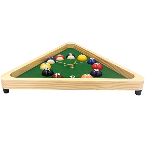 Yuanhe Billiards Pool Ball Clock - 14Inch Triangle Pool Table Cool Wall Clock